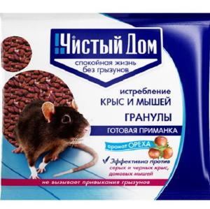 Гранулы от крыс и мышей с запахом ореха (Чистый дом), 100г - картинка 1