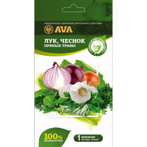 Удобрение AVA для лука и чеснока, 100 г (дой-пак) - картинка 1