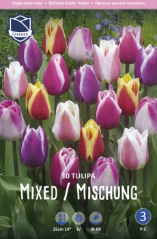 Тюльпан простой ранний смесь (Tulipa Single Early Mixed), 10 шт - картинка 1